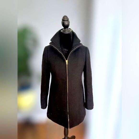 J. Crew Villa Coat Parka in Italian stadium-cloth wool Gold Full Zipper Size 0P - Picture 3 of 16